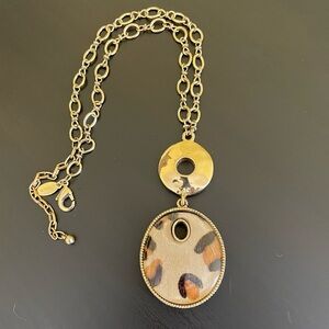 Chico's Gold and Brown Minimalist Necklace